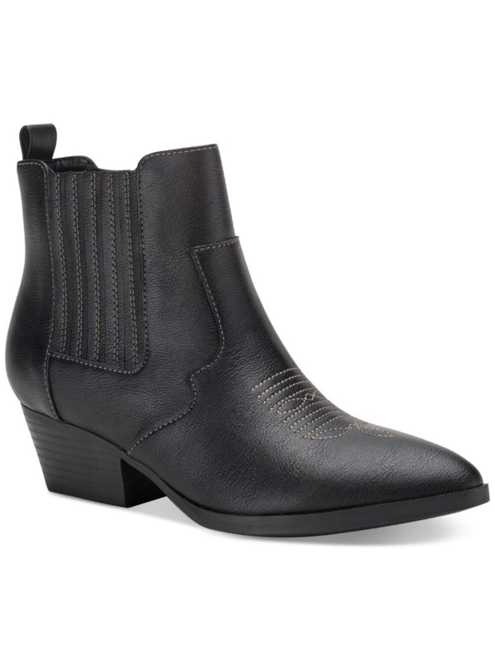 Sun Stone Womens Pointed Toe Block Heel Zip-up Booties Black Size 5.5M NWB